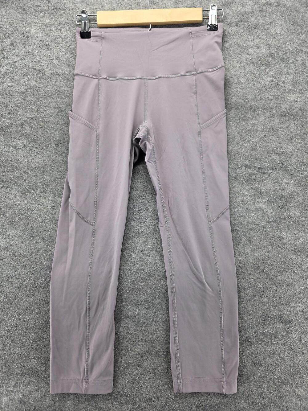 Lululemon Leggings Womens 4 Purple Cropped High Rise Pockets Yoga 21 Inseam - Picture 1 of 7